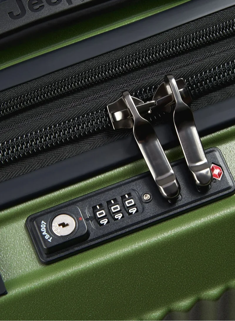 Jeep  JH001A 55 Cm Hardcase 4-Double Wheeled Expandable Cabin Luggage Trolley Case - Green  | Best Price UAE